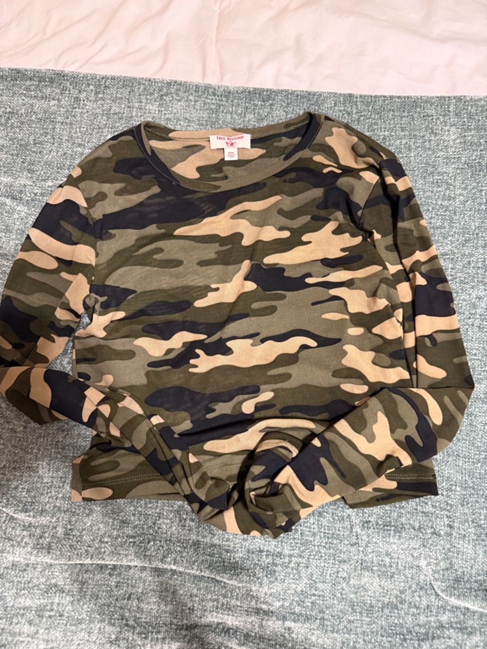 True Religion Women’s Camo Mesh Long Sleeve